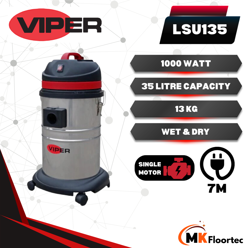 Viper LSU135 Wet & Dry Vacuum Cleaner 35 Litre - M.K. Floortec Services Ltd
