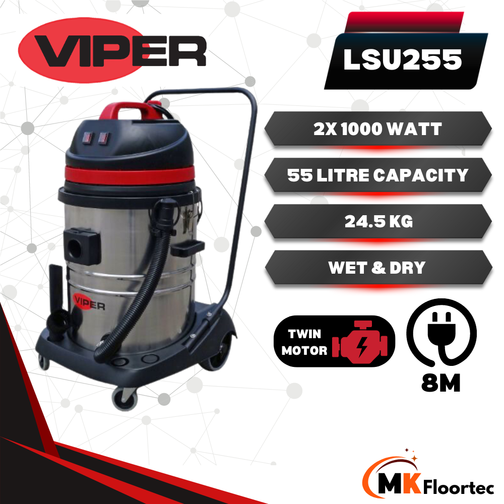 Viper LSU255 Wet & Dry Vacuum Cleaner Twin Motor 55 Litre - M.K. Floortec Services Ltd