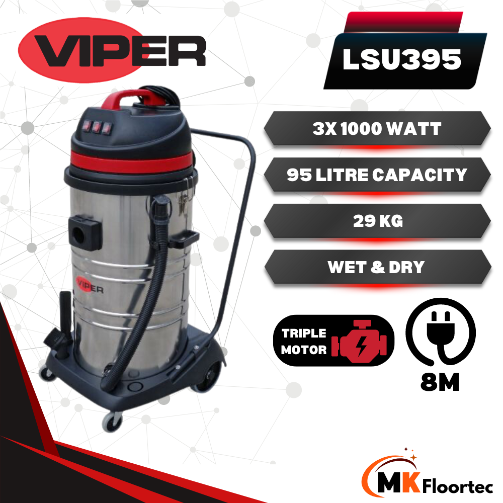 Viper LSU395 Wet & Dry Vacuum Cleaner Triple Motor 95 Litre - M.K. Floortec Services Ltd