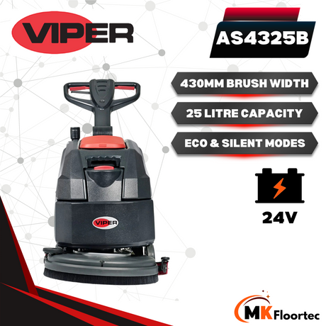 Viper AS4325B Battery Powered Scrubber Dryer - M.K. Floortec Services Ltd