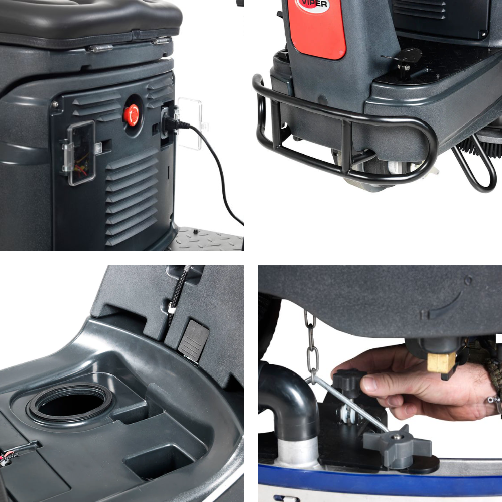 Viper AS710R Ride On Battery Powered Scrubber Dryer - M.K. Floortec Services Ltd