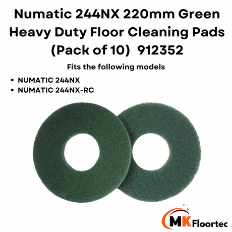Numatic 912352 Green floor cleaning pads for NUC244 NX scrubber dryer