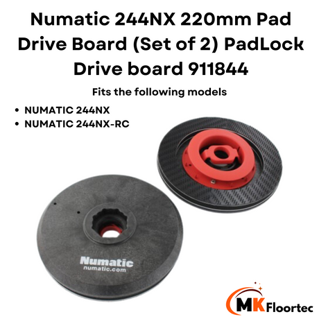 Numatic 244NX 220mm Pad Drive Board (Set of 2) PadLock Drive board 911844