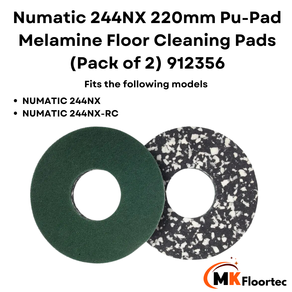 Numatic 244NX 220mm Pu-Pad Melamine Floor Cleaning Pads (Pack of 2) 912356