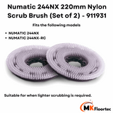 Numatic 911931 NUC244 NX-RC replacement white scrubbing brushes for floor cleaning