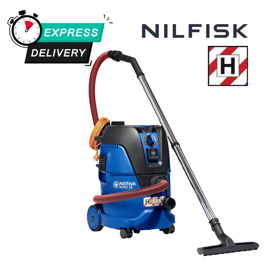 nilfisk aero 26 2h pc h class best priced vacuum cleaner for site workshop and asbestos