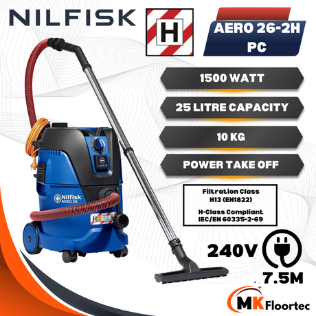 nilfisk aero 26 2h pc h-class dust extractor vacuum cleaner best price