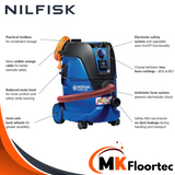 nilfisk aero 26 2h pc dust extractor vacuum cleaner with antistatic tools and attachments