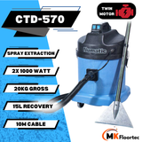 Numatic CTD570 Industrial Carpet Extractor & Upholstery Valeting Cleaner - Dual Motor