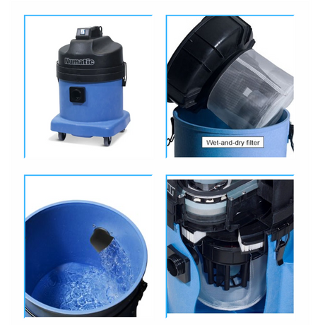 Numatic CVD570 powerful wet and dry vacuum cleaner and liquid extractor features