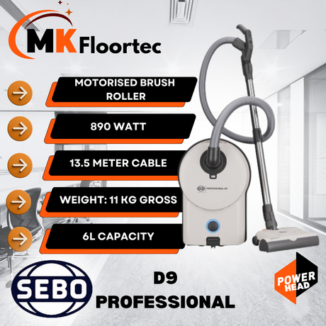 SEBO D9 Professional Commercial Cylinder Vacuum Cleaner 90995GB