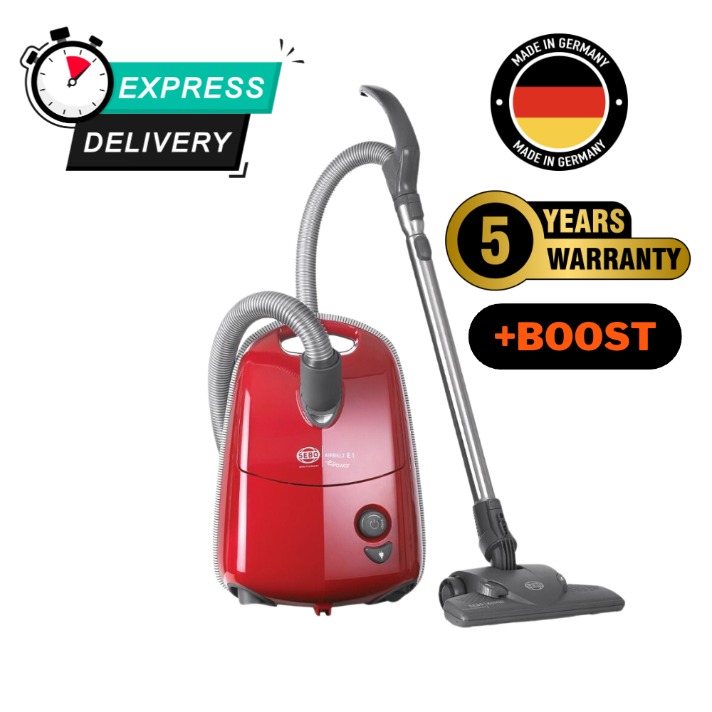 SEBO AIRBELT E1 Red ePower +Boost Cylinder Vacuum Cleaner 92623GB