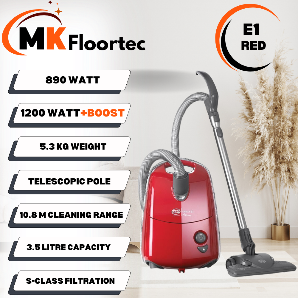 SEBO AIRBELT E1 Red ePower +Boost Cylinder Vacuum Cleaner 92623GB