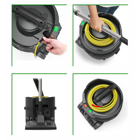 Numatic ERP180 Commercial Cylinder Vacuum: eco-friendly design, efficient cleaning performance for commercial environments.