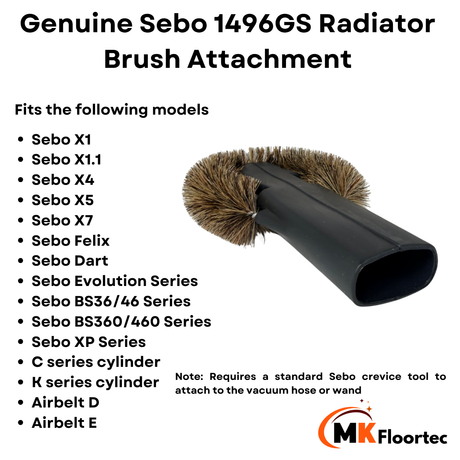 Genuine Sebo 1496GS Radiator Brush Attachment