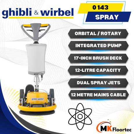 Ghibli & Wirbel 0 143 Spray Single Disc Orbital Rotary Hard Floor & Carpet Cleaning Machine