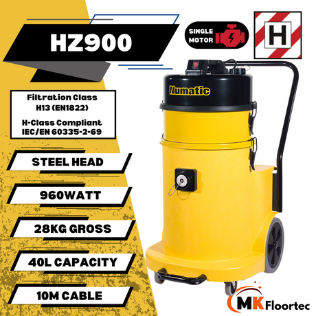 Numatic HZ900 H Class Hazardous Dust Vacuum Cleaner Single Motor 240 Volt