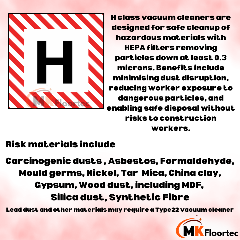 What is a h-class hazardous dust material vacuum cleaner? MK Floortec