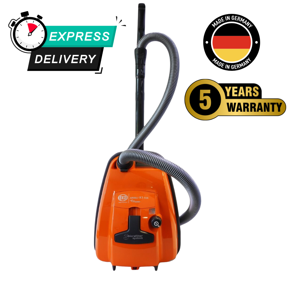 SEBO AIRBELT K1 FUN ePower Orange Cylinder Vacuum Cleaner