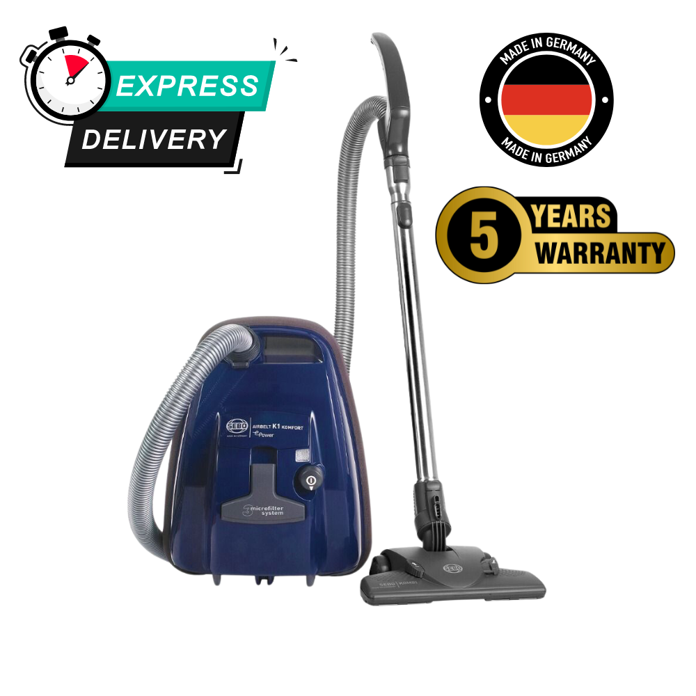 SEBO AIRBELT K1 Komfort ePower Blue Cylinder Vacuum Cleaner 92664GB