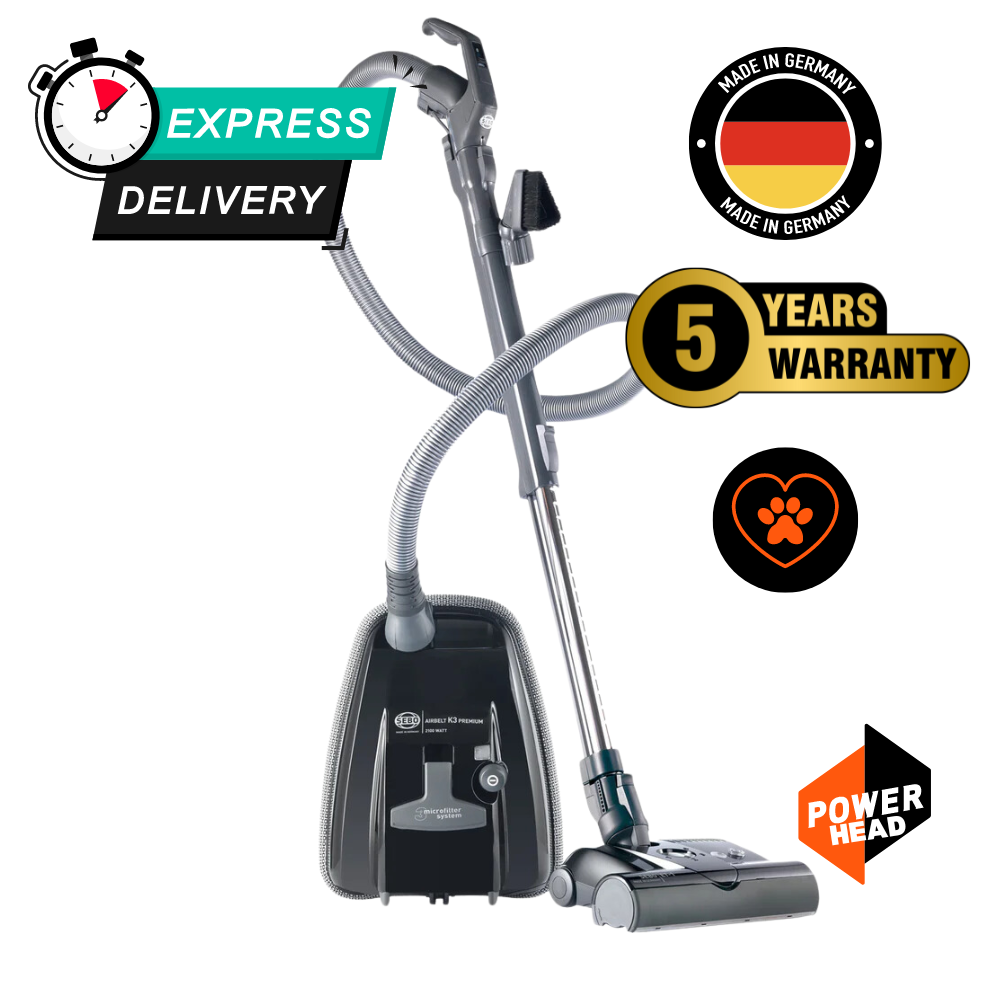 SEBO AIRBELT K3 PREMIUM ePower Black Cylinder Vacuum Cleaner