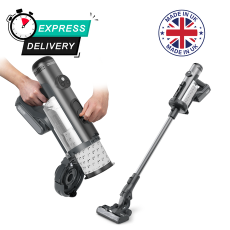 Experience the Numatic NQ100 Quick Cordless Stick Vacuum Cleaner, perfect for allergy sufferers. Enjoy dust-free emptying and efficient cleaning performance.