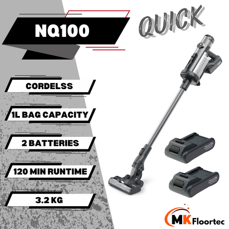 Numatic Quick NQ100 Cordless Stick Vacuum Cleaner 2 Batteries