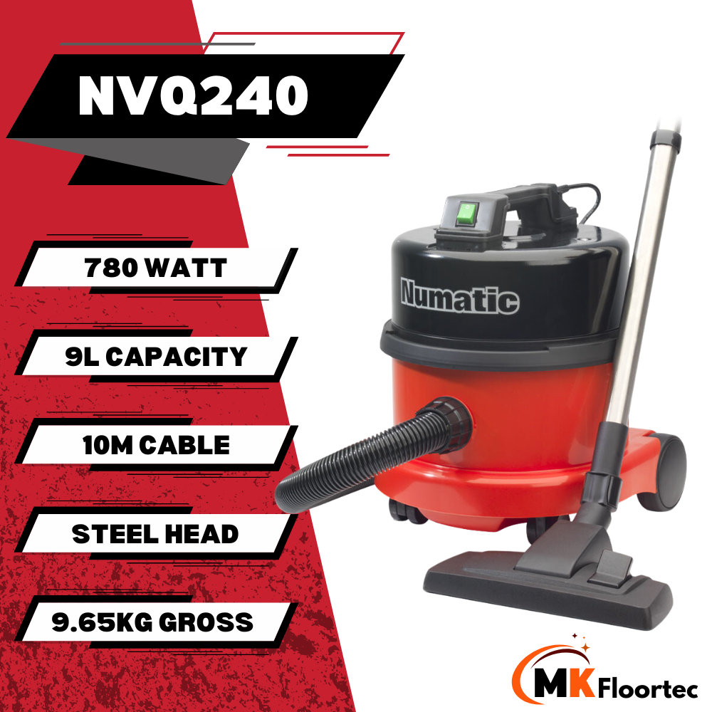 Numatic NVQ240 Commercial Vacuum Cleaner With Steel Head 240 Volt