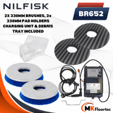 Nilfisk BR652 ride-on scrubber dryer machine included parts 
