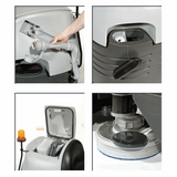 Nilfisk BR652 ride-on scrubber dryer features