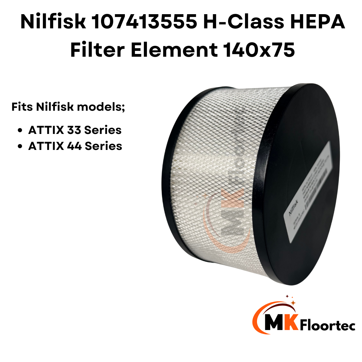 Nilfisk 107413555 H-Class HEPA Filter Element 140x75