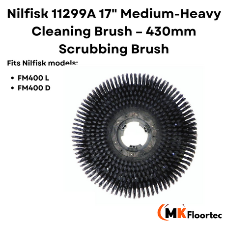 Nilfisk 11299A 17" Medium-Heavy Cleaning Brush – 430mm Scrubbing Brush