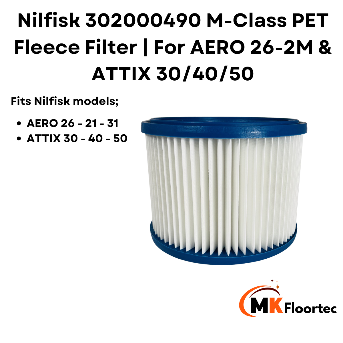 Nilfisk 302000490 M-Class PET Fleece Filter | For AERO 26-2M & ATTIX 30/40/50