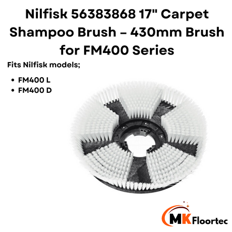 Nilfisk 56383868 17" Carpet Shampoo Brush – 430mm Brush for FM400 Series