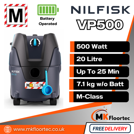 Nilfisk AERO 21B-W0M PC M-Class Cordless Battery Vacuum Dust Extractor