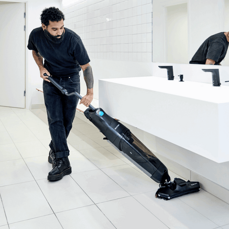 Compact Nilfisk DRYFT Floor Scrubber Dryer effectively cleans hard-to-reach areas with professional results. 