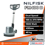 Nilfisk FM400 D Floor Scrubber - Dual Speed Industrial Rotary Machine