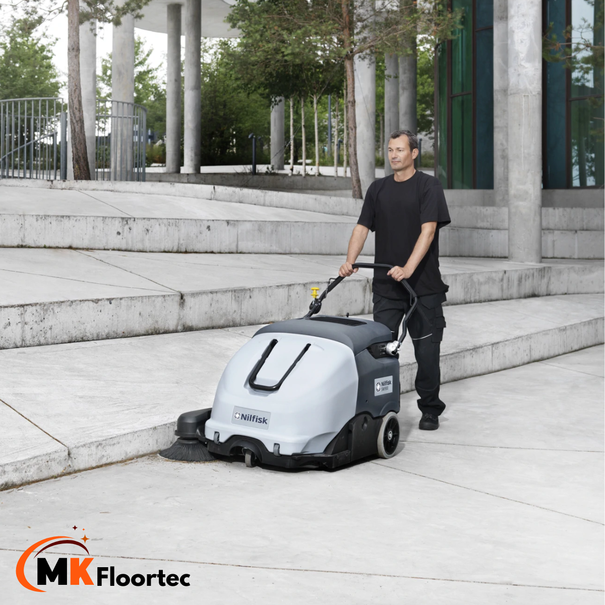 Nilfisk SW900 Walk-Behind Battery Powered Industrial Sweeper