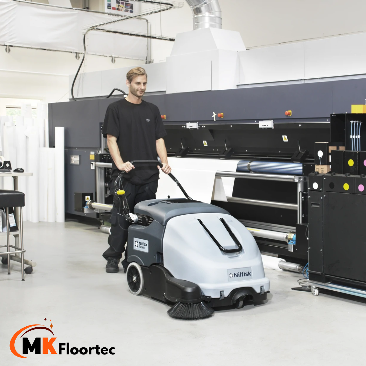 Nilfisk SW900 Walk-Behind Battery Powered Industrial Sweeper