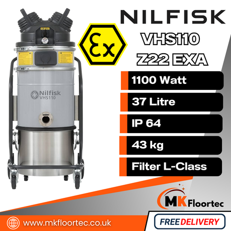 Nilfisk VHS110 Z22 ATEX Industrial Vacuum Cleaner EXA FM PBS CB4017 Complete Kit