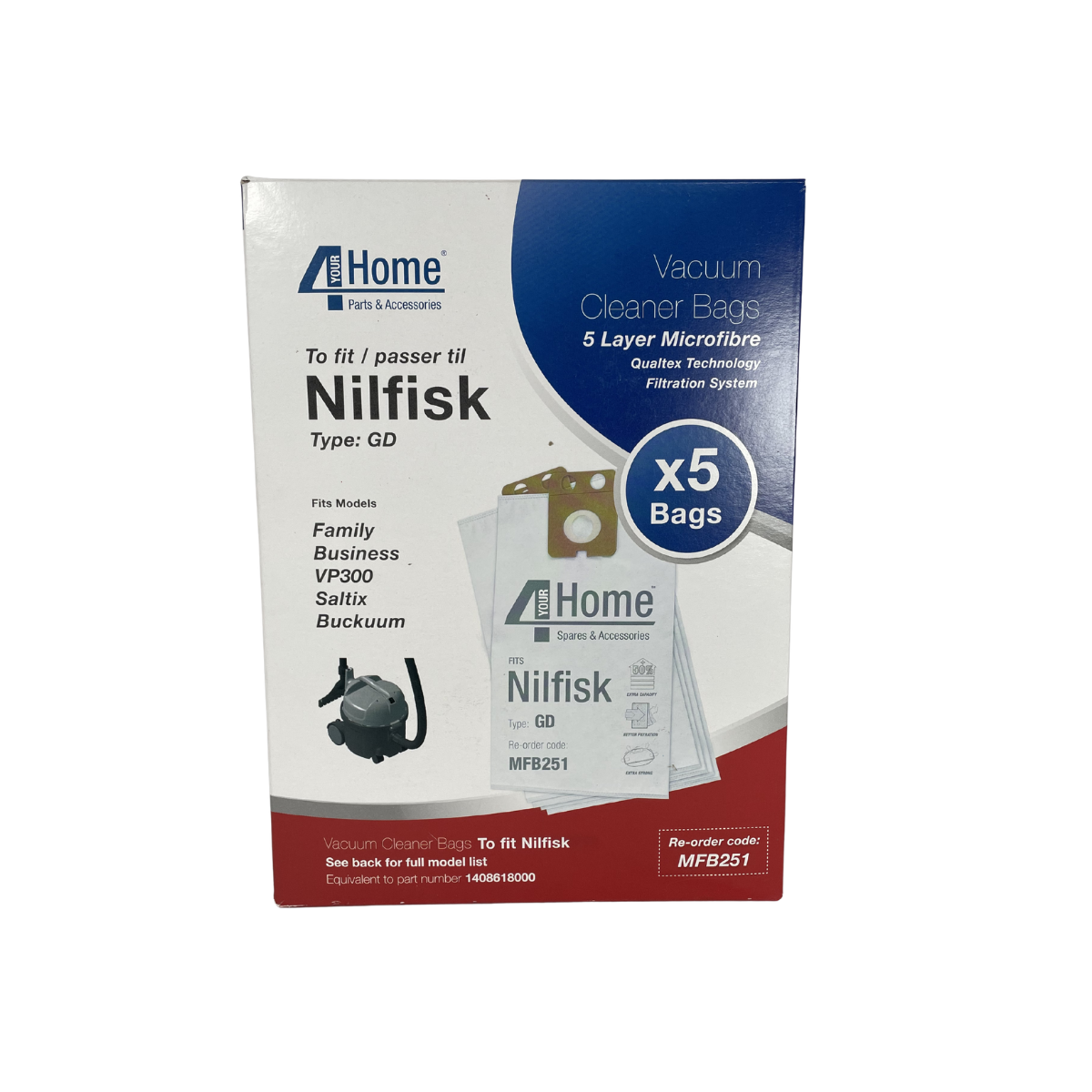 Nilfisk VP300 VP400 Vacuum Cleaner Dust Bags Microfibre