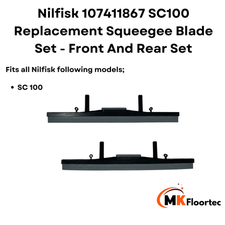 Nilfisk 107411867 SC100 Replacement Squeegee Blade Set