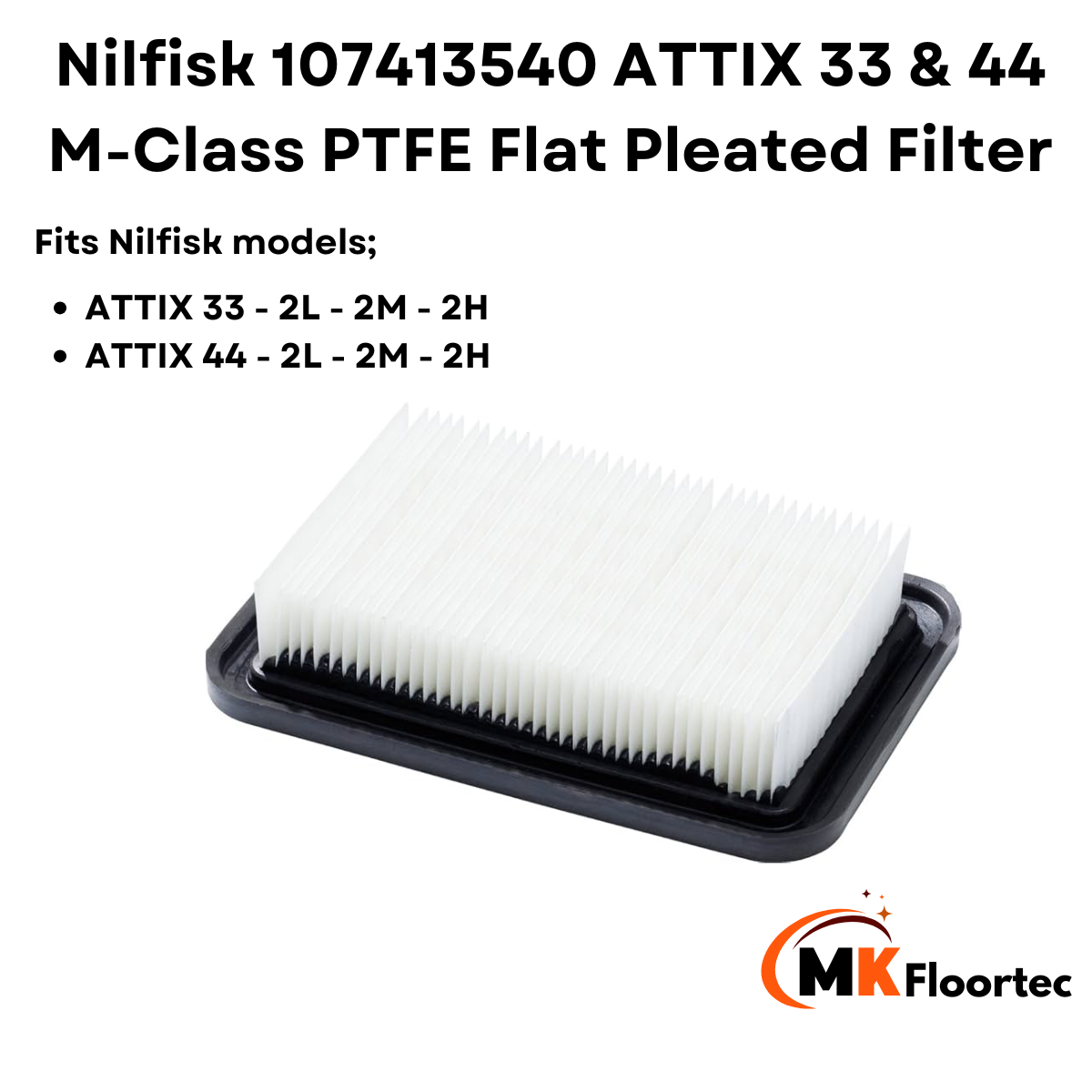 Nilfisk 107413540 ATTIX 33 & 44 M-Class PTFE Flat Pleated Filter