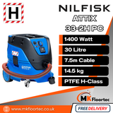 Nilfisk Attix 33-2H PC H-Class Hazardous Dust Vacuum Cleaner