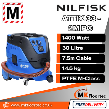 Nilfisk Attix 33-2M PC M-Class Dust Extractor Vacuum Cleaner