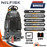 Nilfisk BR652 Ride On Battery Powered Scrubber Dryer With Charger