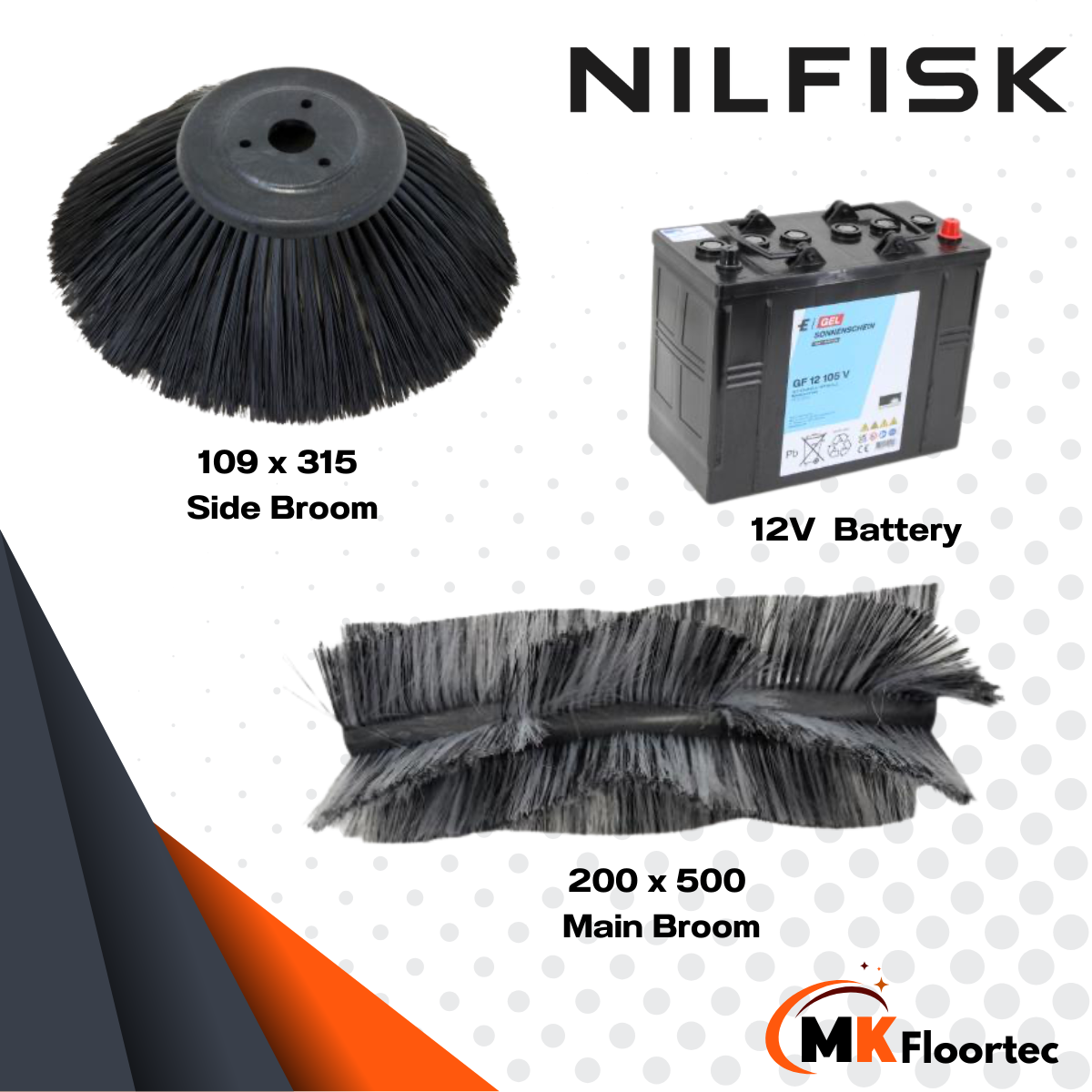 Nilfisk SW750 Walk-Behind Battery Powered Industrial Sweeper