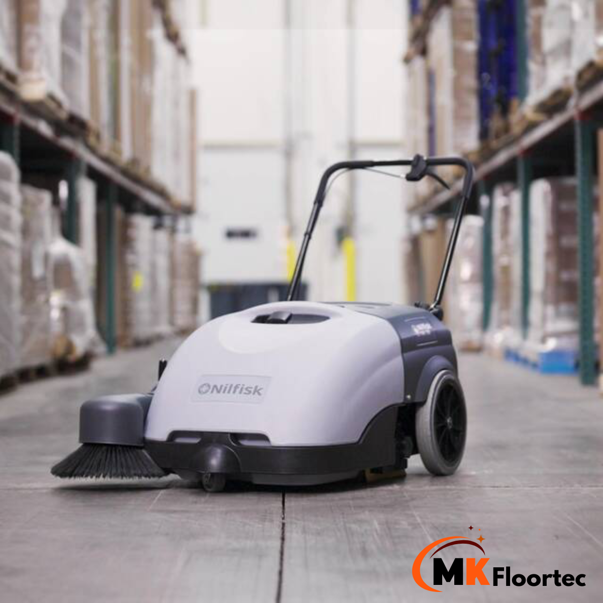 Nilfisk SW750 Walk-Behind Battery Powered Industrial Sweeper