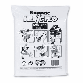 Pack of 10 genuine Numatic NVM-4BH HepaFlo vacuum cleaner dust bags for WV, HZ 750 & 900 models.
