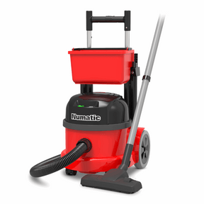 Numatic PBT230NX cordless vacuum cleaner with trolley, designed for commercial use, featuring battery power for efficient cleaning.